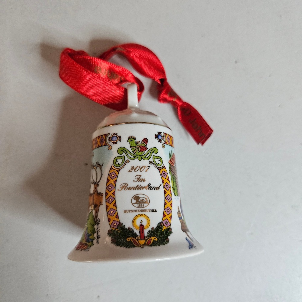 Hutschenreuther 2007 Christmas Bell Im Rentierland Ole Winther Ornament